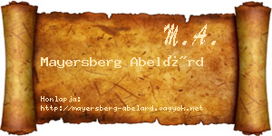 Mayersberg Abelárd névjegykártya